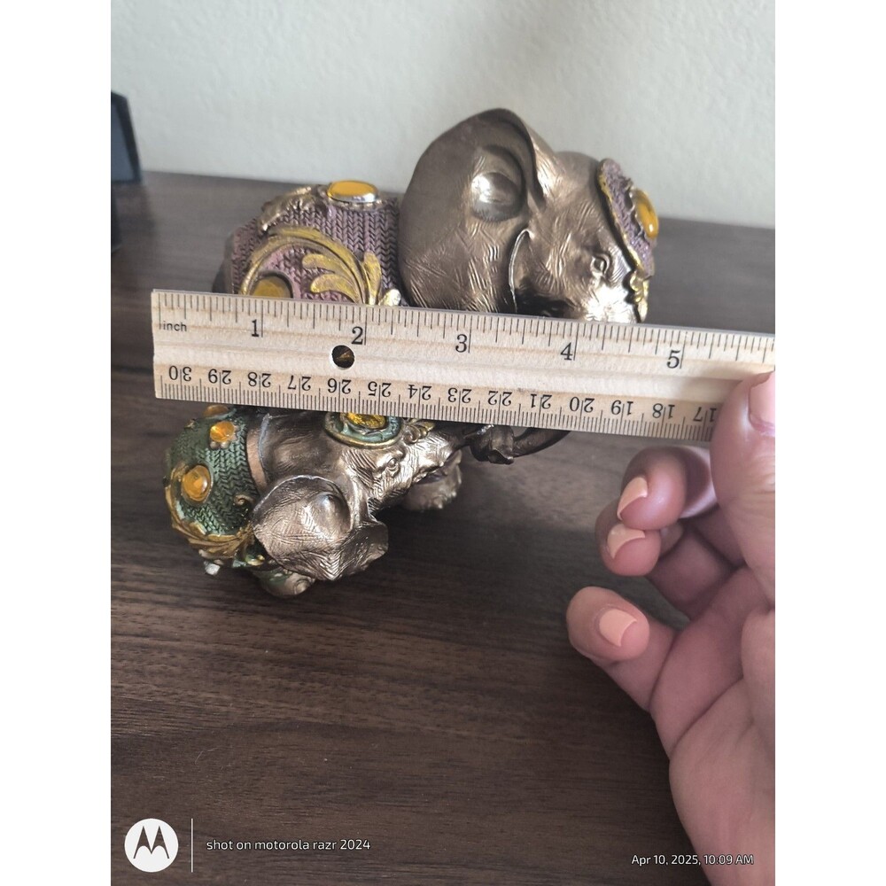 Alabastre European Style" Elephant & Baby Figurine - Picture 13 of 13